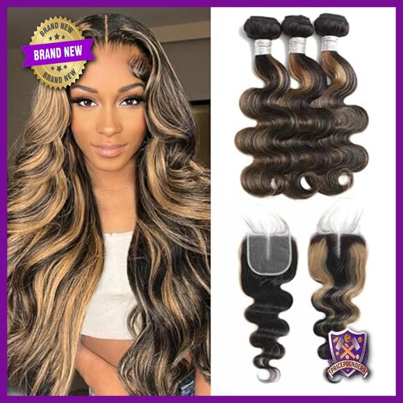 Human Hair Bundles with Closure 16 Inch Body Wave Sew In Weave main image 5